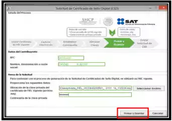 Agregar archivo KEY de la FIEL para firmar la solicitud (SDG)